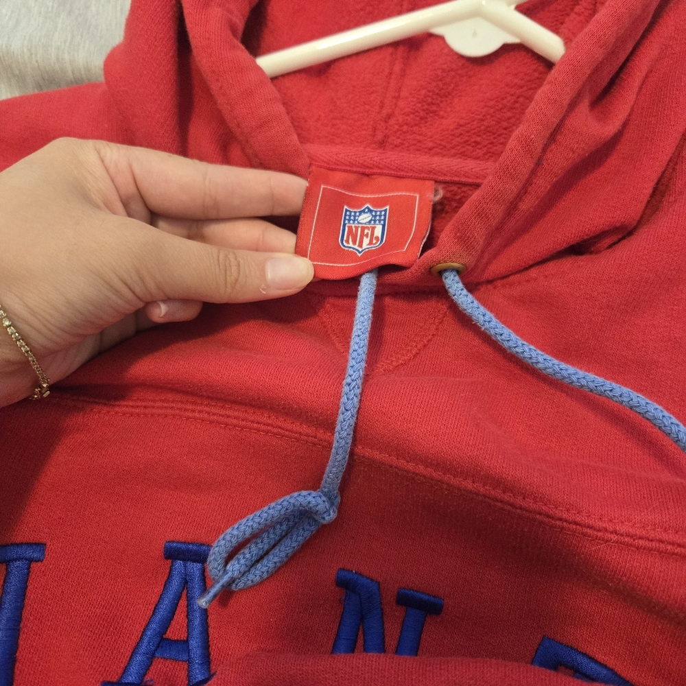 NFL Giants Red Sweatshirt Hoodie Size Large - Picture 5 of 6